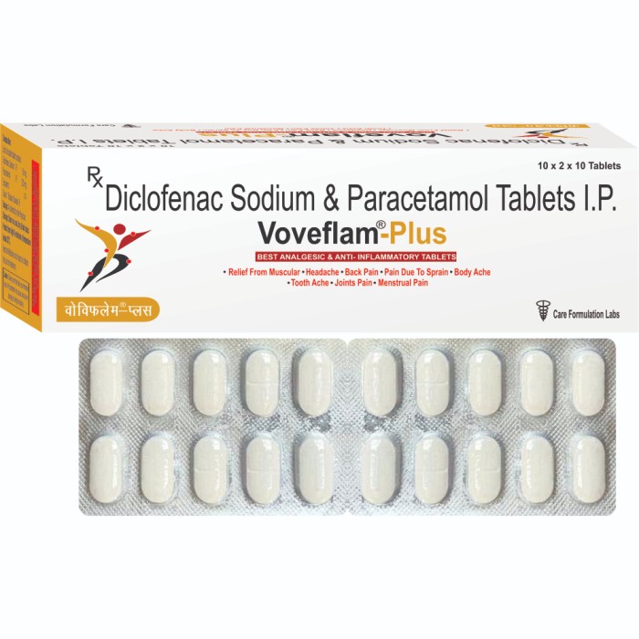 Diclofenac Sodium I.P 50Mg + Paracetamol I.P 325 - Dosage Form: Tablet