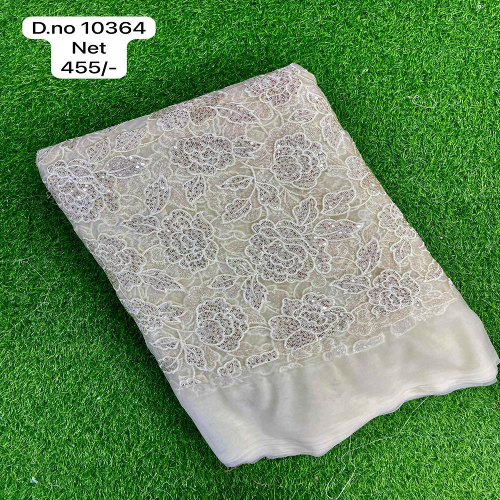 Embroidered net fabric