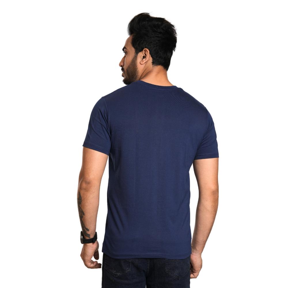 Men Blue  Cotton T-shirt