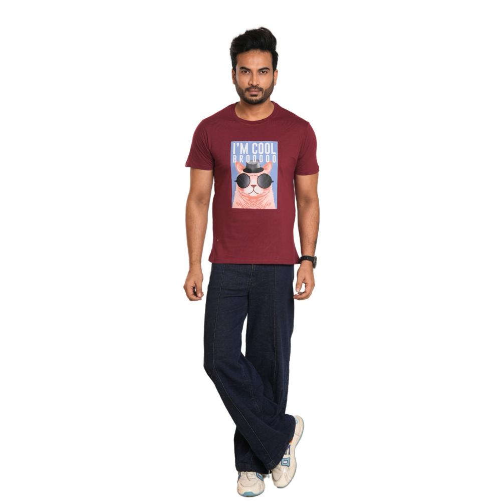 Men Printed T-shirt - Cotton Blend, Male | Comfortable Fit, Versatile Design, Stylish Print