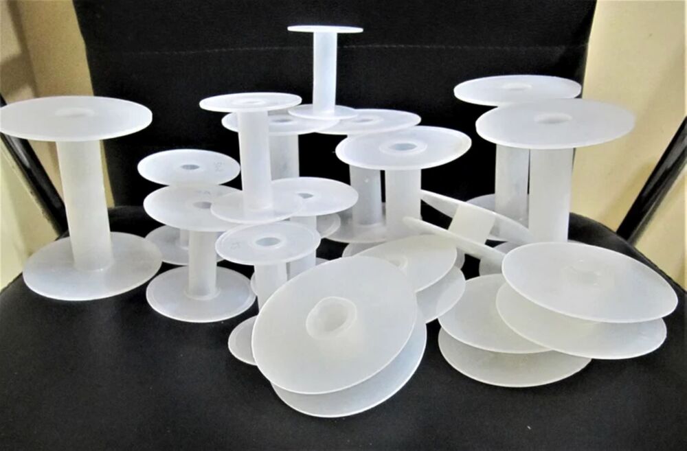 White Plastic Spools Empty Wire Thread String Bobbin For Craft Rope