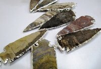 2 Pcs Set Natural Jasper Silver Electroplated Edge Single Loop