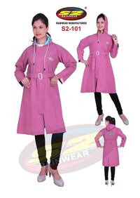 Long Rain Coat With Taping (Ladies)