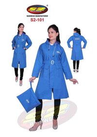 Long Rain Coat With Taping (Ladies)