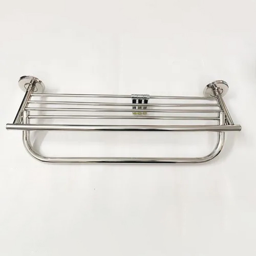 Stainless Steel Towel Rack - 24 Inch Size | Satin Silver Finish, Rectangular Design