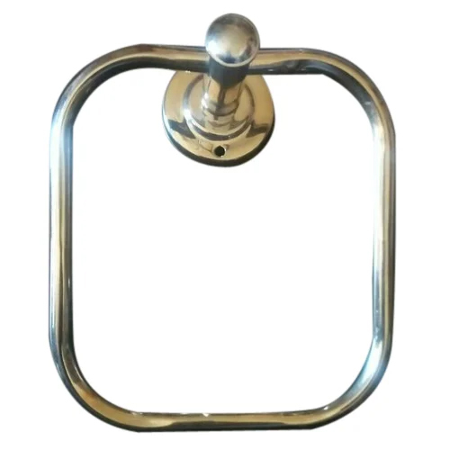 Stainless Steel Polished Towel Ring - Color: Silver