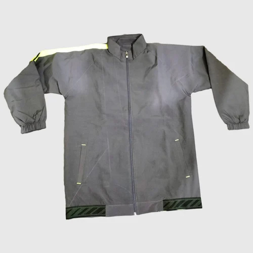 Men Grey Lycra Track Jacket