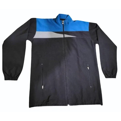 Ns Lycra Regular Fit Black Track Jacket - Age Group: Adults