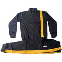 Men Lycra Striped Tracksuit - Medium Size, Sleek Black Color with Striking Striped Design for Stylish Athleisure Wear