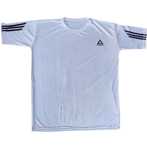 Men Lycra Sports T Shirt - Color: White