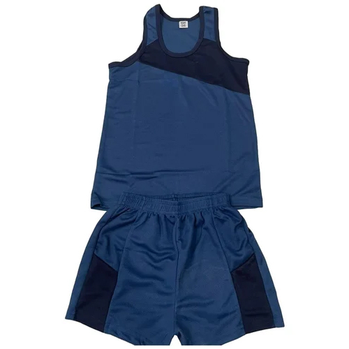 Men Blue Sports Vest Shorts Set - Age Group: Adults