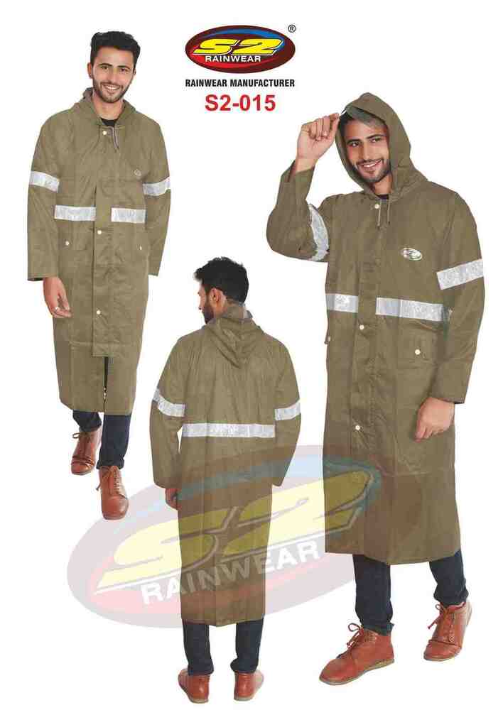 Pu Flourescent Long Raincoat - Color: Orange