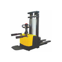 Fully Battery Operated Stacker - Yellow And Black Coated Finish | Durable, Strong, High-quality Industrial Use With Warranty