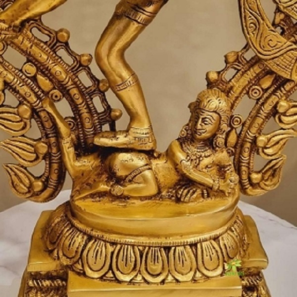 Brass Natraj Statue - 22 Inch Height 17 Inch Length | Antique Golden Finish Handmade Decorative Showpiece For Home And Office Perfect Gift For All Occasions