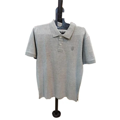 Grey Plain Corporate T Shirt - Age Group: 18+