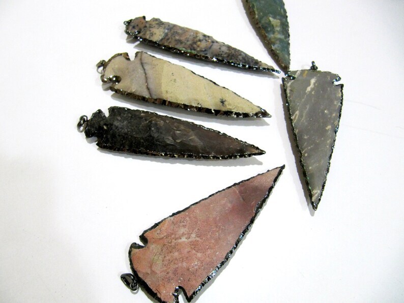 2 Piece Set Natural Jasper Black Oxidized Electroplated Edge Single Loop