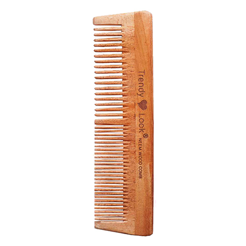 Double Neem Wood Hair Comb - Color: Different Available