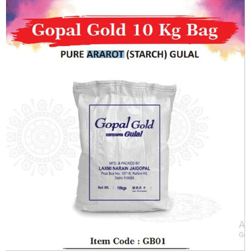 10 Kg Gopal Gold Pure Ararot Gulal - Occasion: Holi Festival Celebrations