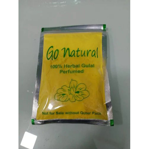 75G Go Natural Yellow Herbal Holi Gulal - Pattern: Solid Colors