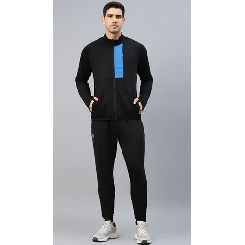 Recycled Stretchable Sporty Pocket Detail Active Track Suit - Men