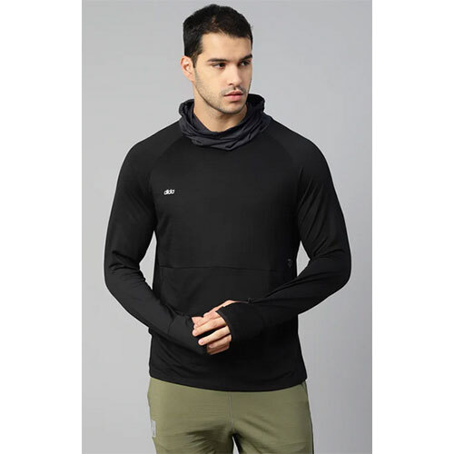 Recycled Structured Spandex Terry Full Sleeve High Neck Tee - Men