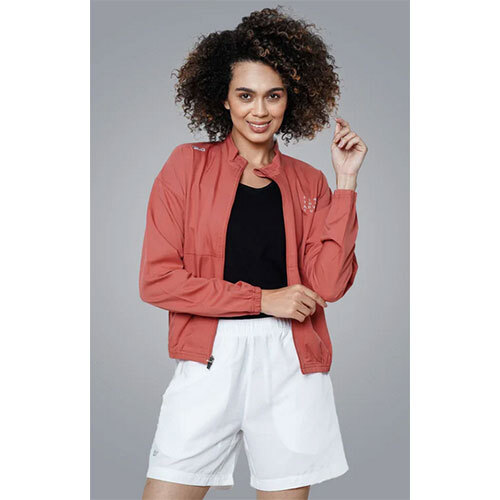 Poly Stretch Trendy Gyming Jacket (Faded Rose) - Women