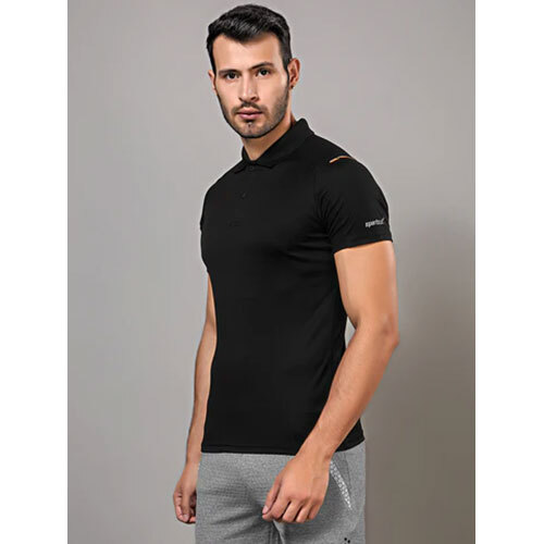 Dry fit Polo Black T Shirt