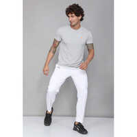 White Cricket Track Pant - Polyester And Spandex Fabric, Sizes L, M, Xl, Xxl | Plain White Design For Men, Comfortable Lower Style