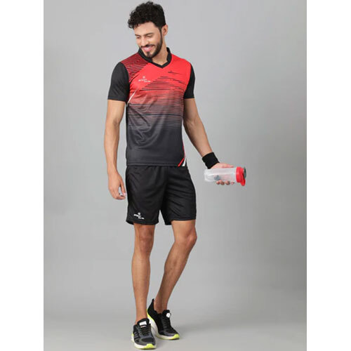 Sports Reddish Black Football Tshirt for men