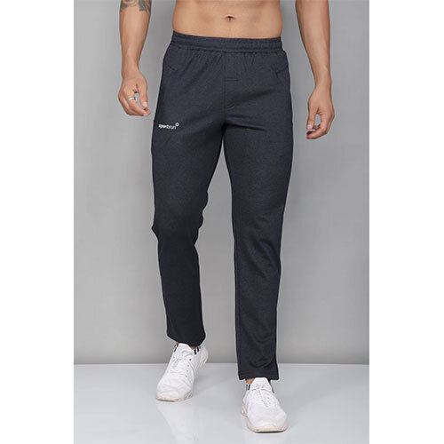 Active Cotton Dark Grey Milange Track Pant for Men