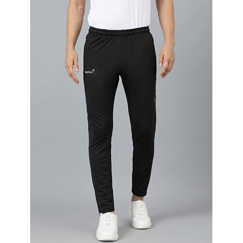 Solid Men Black Pro Track Pant+