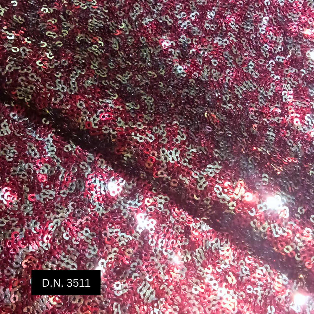 Luxury Red and Gold Sequin Embroidery Fabric for Dresses & Gowns