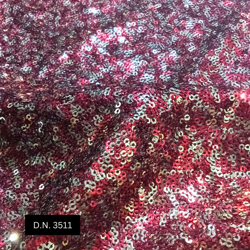Luxury Red and Gold Sequin Embroidery Fabric for Dresses & Gowns