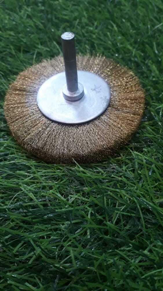 Brass Wheel Brush - Custom Size, Black Bristles, Adjustable Length And Diameter, Versatile Usage For Industrial Applications