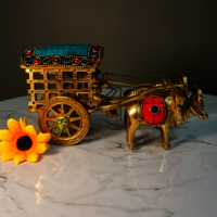 Handcrafted Brass Bull Cart | Traditional Indian Rural Charm for Your Home By Aakrati