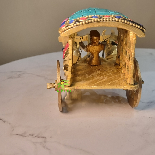 Handcrafted Brass Bull Cart | Traditional Indian Rural Charm for Your Home By Aakrati