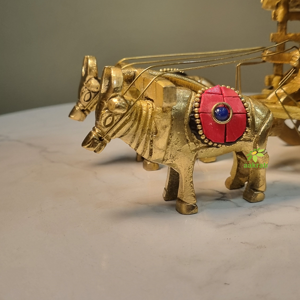 Handcrafted Brass Bull Cart | Traditional Indian Rural Charm for Your Home By Aakrati