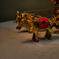 Handcrafted Brass Bull Cart | Traditional Indian Rural Charm for Your Home By Aakrati