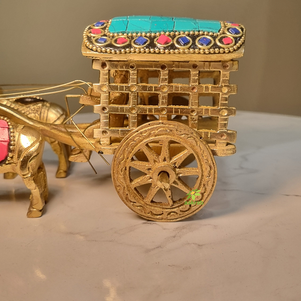 Handcrafted Brass Bull Cart | Traditional Indian Rural Charm for Your Home By Aakrati