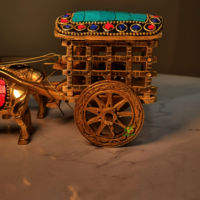 Handcrafted Brass Bull Cart | Traditional Indian Rural Charm for Your Home By Aakrati