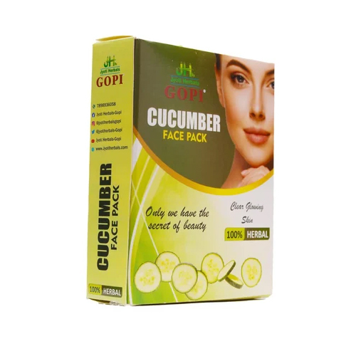 50 GM Cucumber Face Pack - Herbal Powder Formulation | White Color, Recommended For Face Use, Shelf Life 12-24 Days