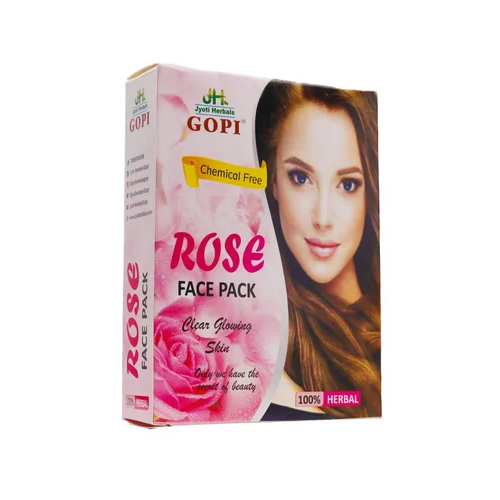 50 GM Rose Face Pack - Herbal Powder, White Color , Suitable for All Skin Types, Mix with Water for Smooth Paste Application