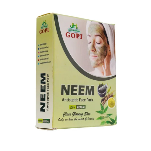 50 GM Neem Face Pack - Herbal Powder, Green Color | Ideal for Dry Skin, Safe Ingredients, Long-Lasting Freshness (12-24 Months)