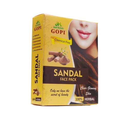 50 GM Sandal Face Pack - Herbal Powder for Face | Suitable for All Skin Types, 12-24 Months Shelf Life, Natural Brown Color