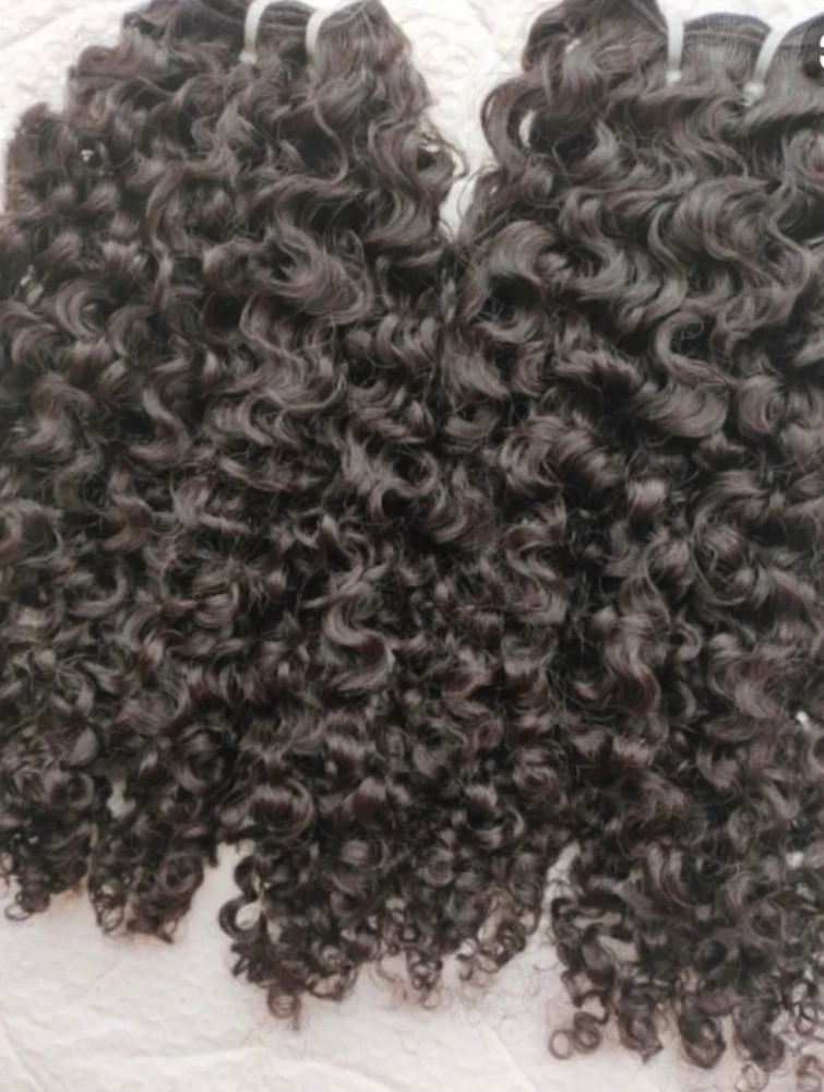 100% Cuticle aligned Temple Remy Weft Hair Bundle Natural Wavy / Curly  Human Hair Extension