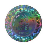3d Flip Flop Hologram Sticker - Pvc Material, 0.5mm Thickness, Sleek Silver Color, Round Shape, Self-adhesive For Effortless Packing Solutions