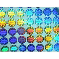 Lazer Numbering Hologram Sticker Label - Polyester, 0.5mm Thickness, Multicolor Round Shape | Self-adhesive, Secure Against Counterfeiting