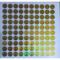 Laser Numbering Hologram Stickers - Pvc Material, 0.5 Millimeter Thickness, Multicolor Round Shape | Self-adhesive For Packing Applications