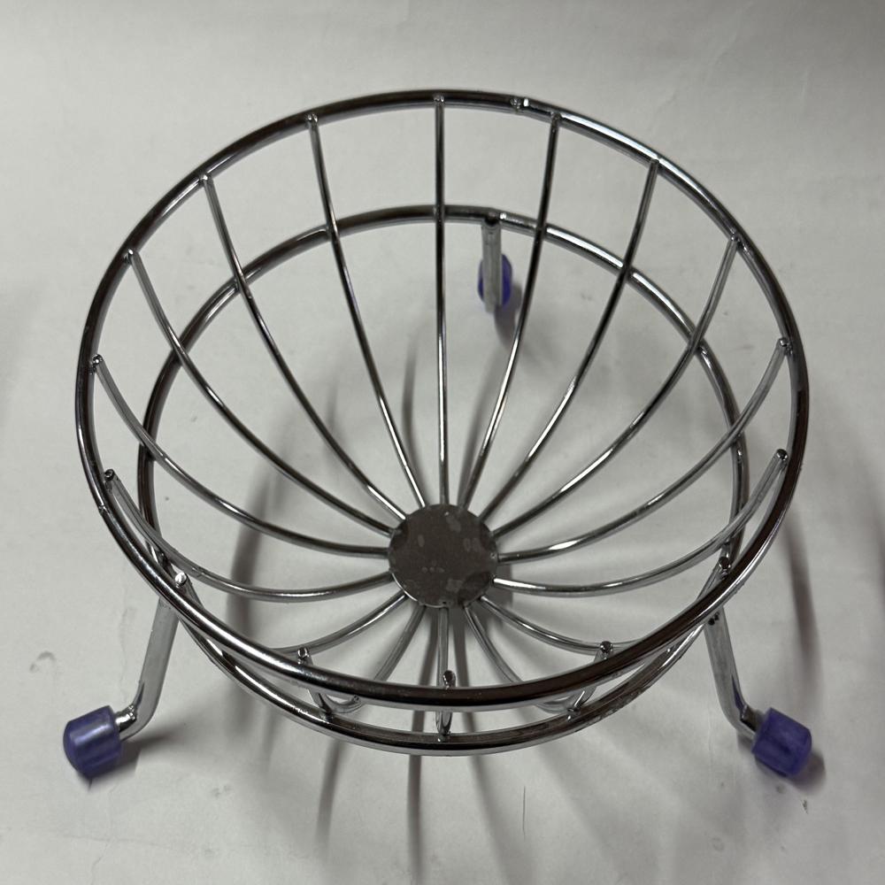 Stainless Steel Fruit Basket - Nickel Chrome Finish, Silver Circular Vegetable Basket For Kitchen Storage | Standard Size, Durable Metal Design