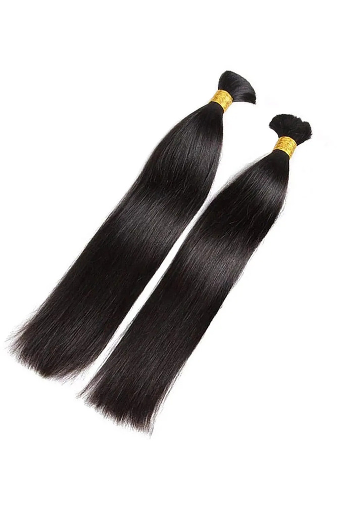 Indian Premium Remy Natural Color Straight Bulk Hair Bundles